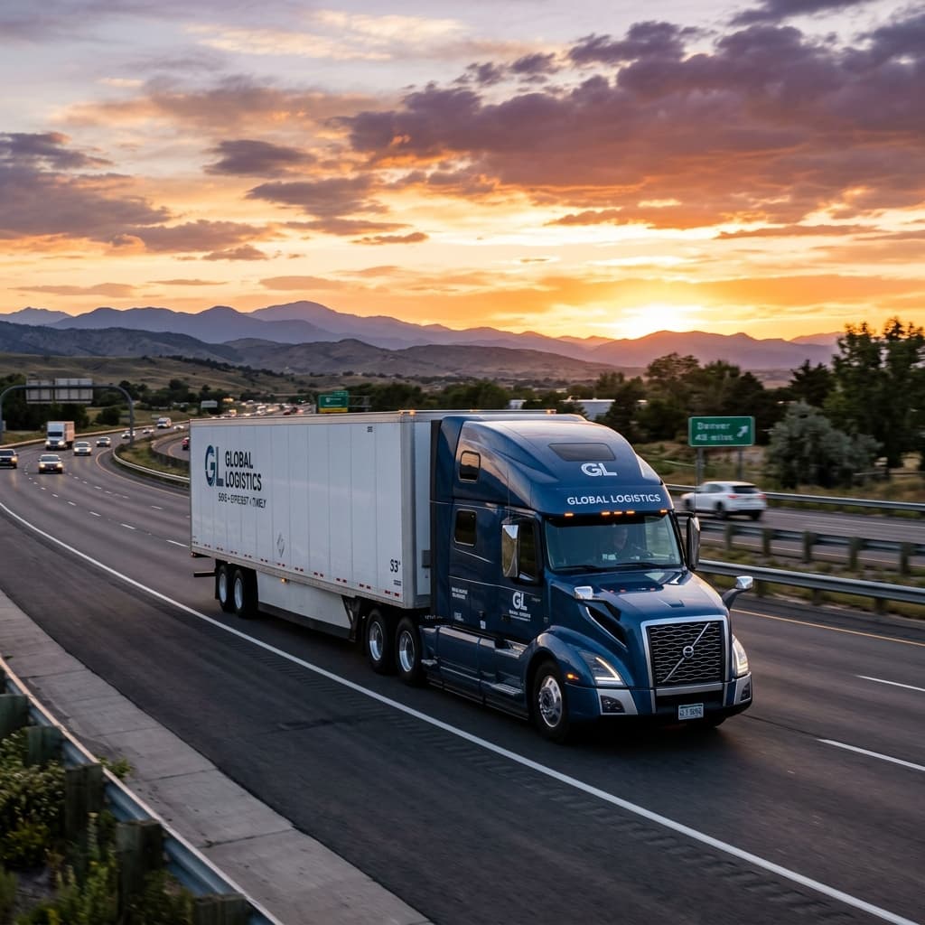 Agro commodity logistics truck on highway